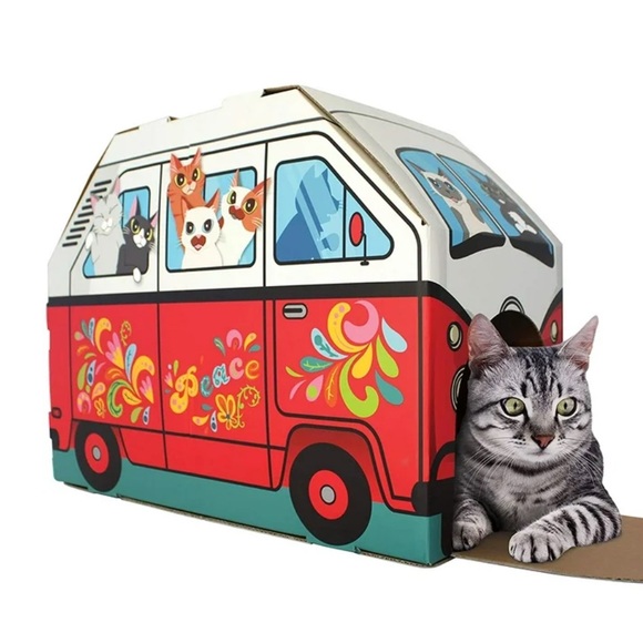 NWT American Cat Club Cardboard Scratch Groovy Van w/ Catnip Scratcher - Picture 5 of 6